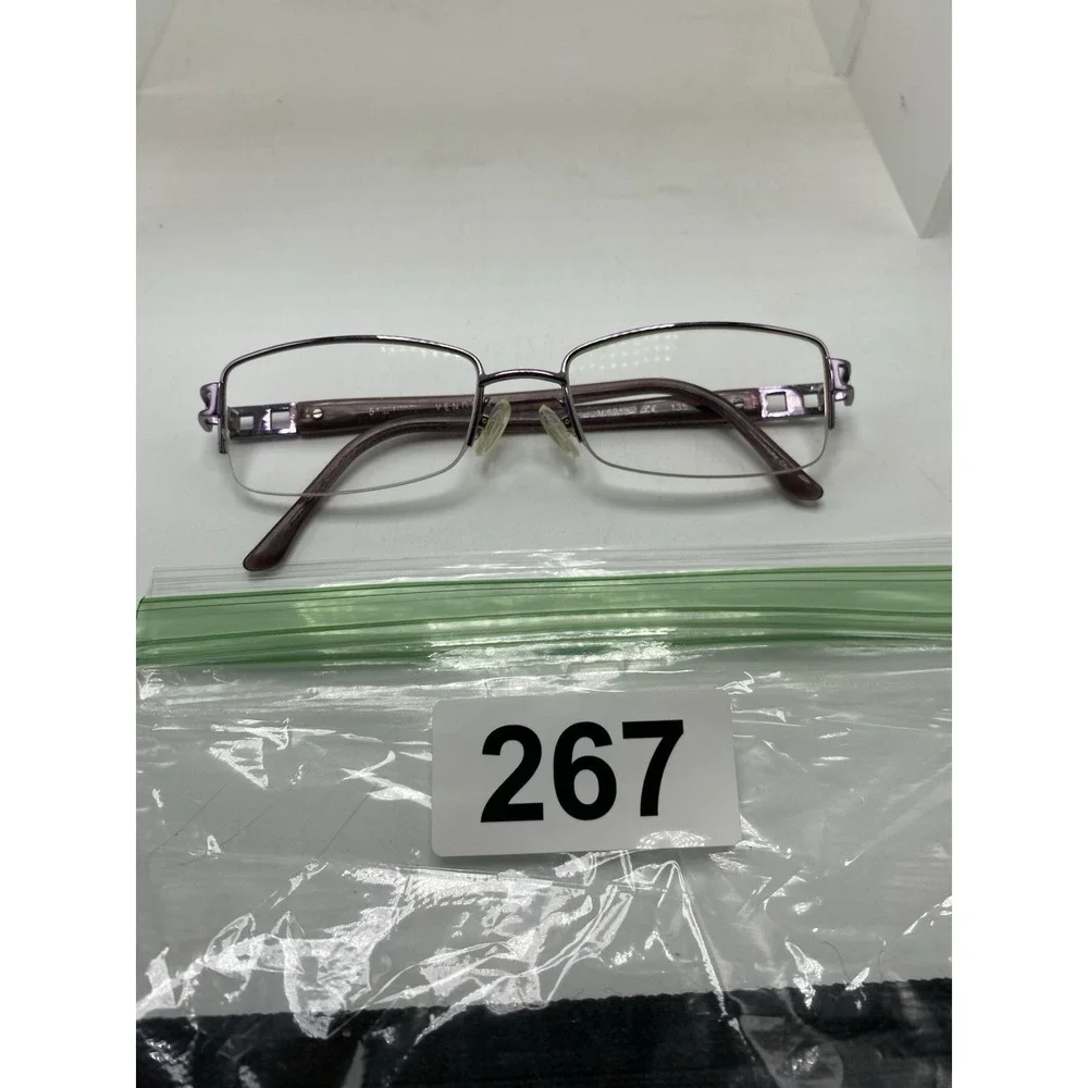 Vendela Eyeglasses FRAMES ONLY V1016 Half Rim 51-17-135 Purple 267